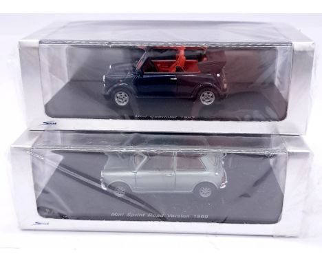 Spark (Minimax) 1/43rd scale boxed pair of Mini models comprising of S1507 Mini Sprint Road Version (1969) &amp; S1505 Mini C