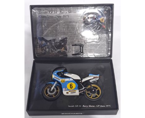 Minichamps 122750006 1/12 scale - "B.Sheene" - Suzuki XR 14, GP Assen 1975. Conditions generally appear Near Mint in generall