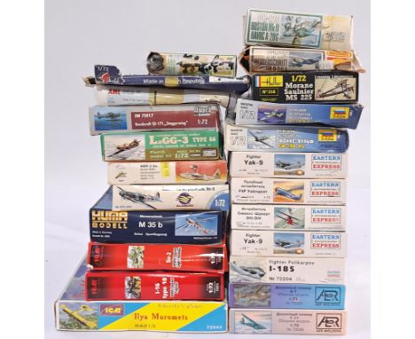 ICM, Matchbox, Heller and similar, a mixed boxed model kit group of 1/72 scale Planes to include, Heller Morane Saulnier MS 2