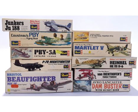 Revell a mixed boxed group of 1/72 and similar scale Planes and similar to include H-251 Bristol Beaufighter Mk.IF, H-202 Avr