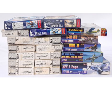 Toko, Pegasus and similar, a mixed boxed model kit group of 1/72 scale plane to include, Mastercraft Convair XFY 1 Pogo, Pega