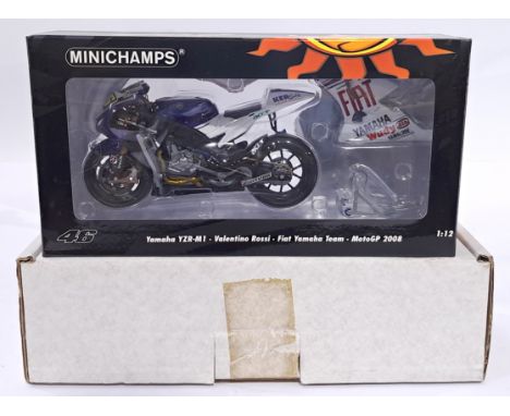 Minichamps 122083046 1/12 scale - "Valentino Rossi" Yamaha YZR-M1 - Fiat Yamaha Team 2008 MotoGP. Conditions generally appear