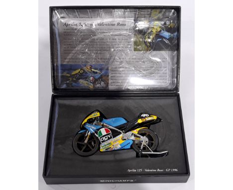 Minichamps 122960046 - "Valentino Rossi" - (1/12 Scale) Aprilia 125 "GP 1996". Conditions generally appear Mint in generally 