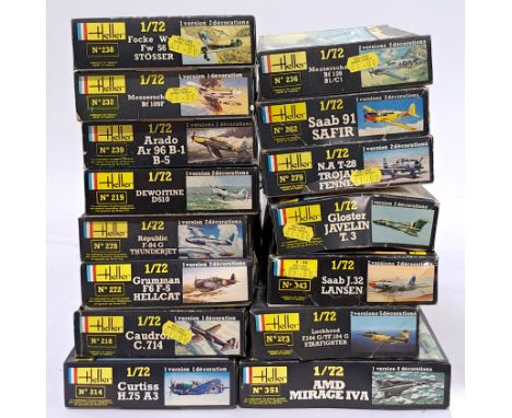 Heller a mixed boxed group of 1/72 scale Planes to include No.351 AMD Mirage IVA, No.214 Curtiss H.75 A3&nbsp;and others. Not