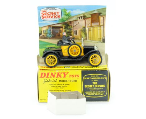 Dinky 109 "The Secret Service" Ford Model T "Gabriel" - black, yellow including spoked wheels, chrome radiator surround grill