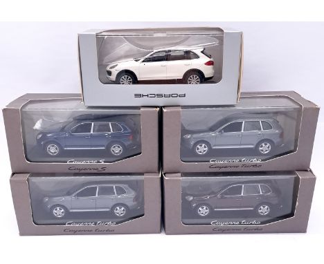 Minichamps (Paul's Model Art) a boxed group of 1/43 scale Porsche "Turbo" &amp; "Cayenne" models to include WAP0200040B Cayen