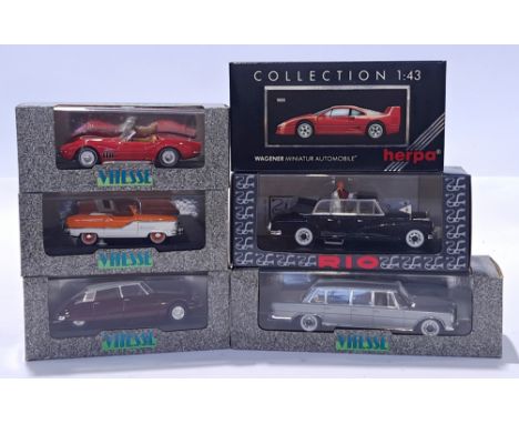 Vitesse, Rio and Herpa a mixed group of Vehicles to include Herpa Wagener miniature automobile, Rio Mercedes-Benz 300d Limo 1