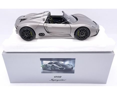 Minichamps (Paul's Model Art), a boxed 1/18 scale WAP0211910B (Porsche Design Driver's Selection) Porsche 918 "Spyder" in Met