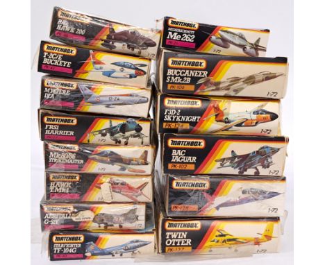 Matchbox a mixed boxed group of 1/72 scale Planes to include PK-134 F3D-2 Skyknight, PK-127 Twin Otter and others. Not checke