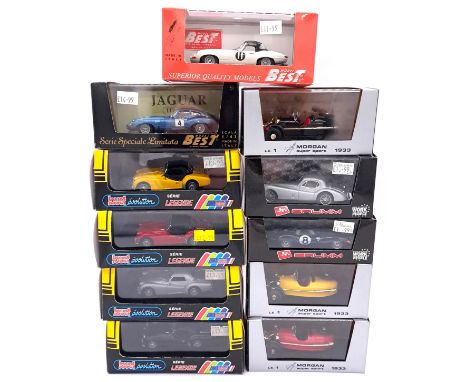 Brumm, Best Model &amp; Jouef (Evolution), a boxed group of Classic Sports Cars to include Jouef (Serie Legende) Triumph TR3A