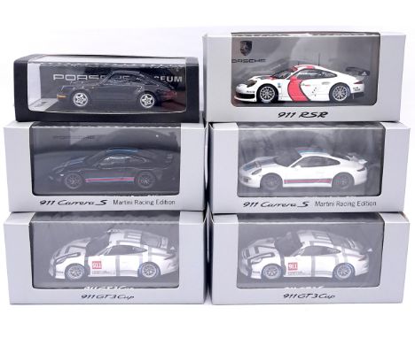 Spark (Minimax) a boxed group of 1/43 scale Porsche racing/sports models most with various liveries to include ITOP 2011 Pors