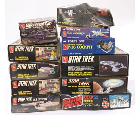 Airfix and AMT a mixed boxed group of mainly TV &amp; Film to include Airfix Star Wars "Battle on Ice Planet Hoth", ERTL AMT 