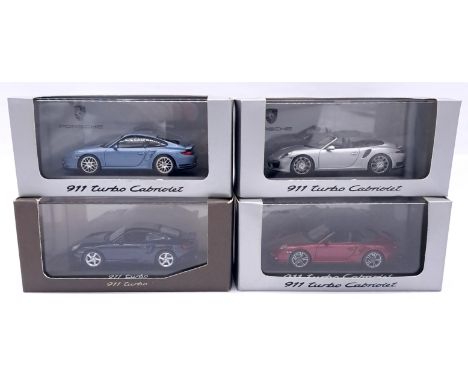 Minichamps (Paul's Model Art) a boxed group of 1/43 scale Porsche "911 Turbo" models to include WAP0200130A 911 Turbo Cabriol