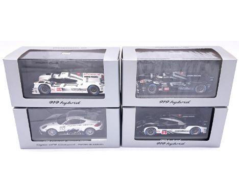 Spark (Minimax) a boxed group of 1/43 scale Porsche (Drivers Selection) sports/hybrid racing models to include WAP0205020F 91