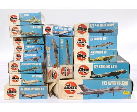 Airfix a mixed boxed group of 1/72 and other scale Planes to include #04014 Dornier 17E/F, #04006 P-61 Black Widow&nbsp;and o