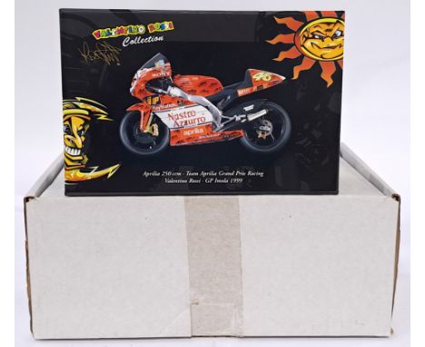 Minichamps 122990096 1/12 scale - "Valentino Rossi" Aprilia 250ccm - Team Aprilia GP Racing - 1999 Imola GP. Conditions gener