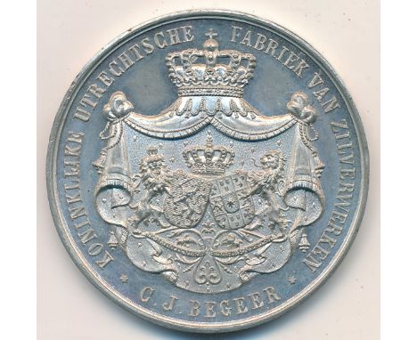 1893 Batavia Exhibition silver medal, commemorating Agriculture and Industry Exhibition Batavia (capital of Dutch East Indies