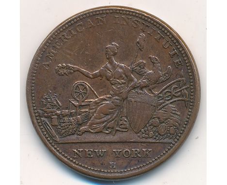 1836 American Institute New York R &amp; W Robinson Token, reverse reads ‘Copy of a Gold Medal Awarded to R &amp; W Robinson 