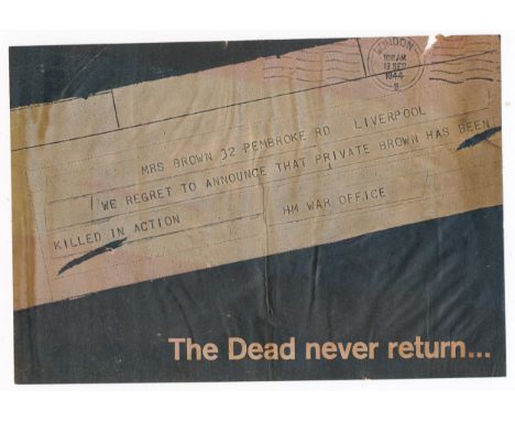 ‘The Dead never return… / … BUT the P.O.W. returns home safely!’ Second World War German airborne Propaganda leaflet, front d