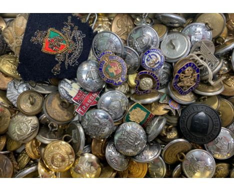 Large selection of Military / Fire Brigade / Police buttons, to include; Northampton Police (7), Warwickshire Ambulance (16),
