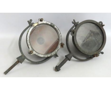 A Seahorse ships lamp & one other, approx. 245mm diameter