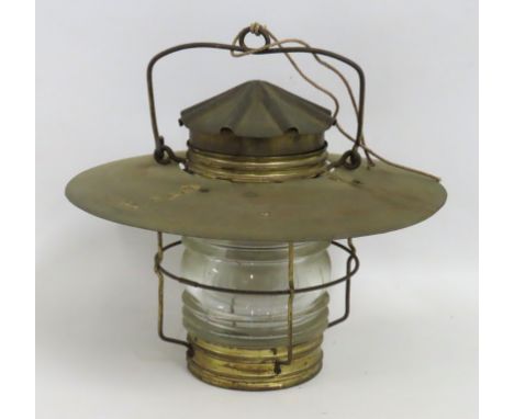 An early/mid 20thC. nautical lamp, 280mm drop x 300mm diameter
