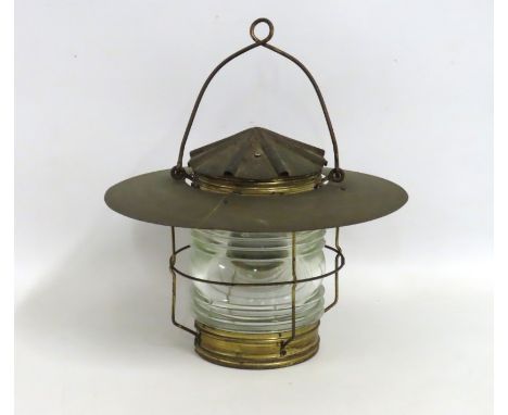 An early/mid 20thC. nautical lamp, 375mm drop x 320mm diameter