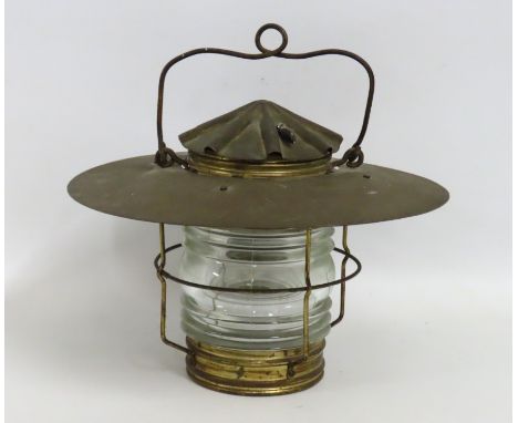 An early/mid 20thC. nautical lamp, 285mm drop x 300mm diameter