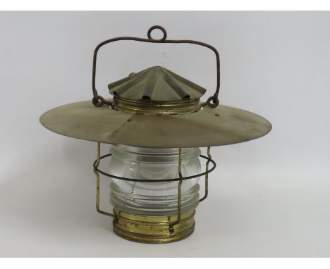 An early/mid 20thC. nautical lamp, 290mm drop x 310mm diameter 