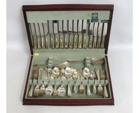 An eight setting silver plated canteen of cutlery by Arthur Price