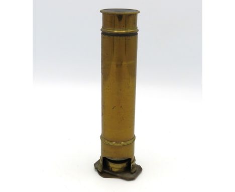 A brass field microscope, 160mm tall