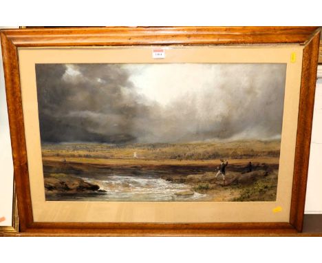 H M Calvert - On the Esk, watercolour heightened with white, signed and dated 1882 lower right, 39 x 67cmPainting is in good 