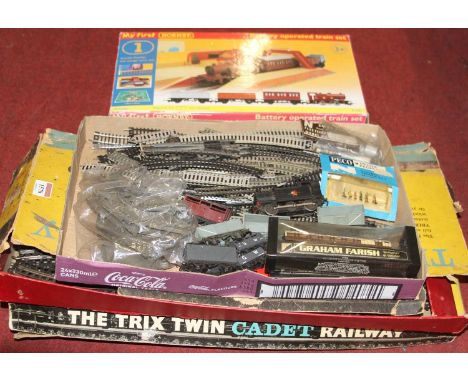 A My First  Hornby No. R1031 gift set and loose N gauge, 00 gauge and mixed scale railway items by Trix and Graham Farish