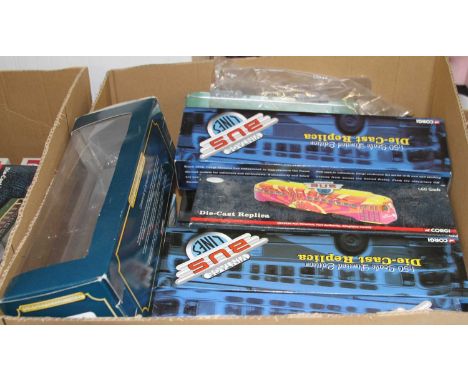 A quantity of Corgi related vintage tram models to include vintage bus lines, PCC Streetcar and others, majority in original 