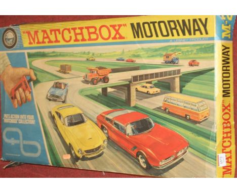 A Matchbox Motorway M-2 gift set and a Duette and a Matchless 10volt power unit