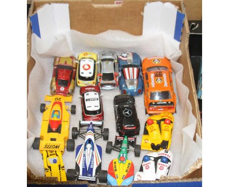 A quantity of mixed scale Scalextric racing cars to include Hornby Hobbies