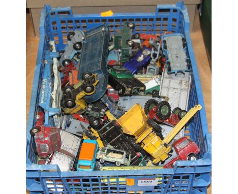 One tray containing mixed playworn diecast to include Corgi Toys and Matchbox