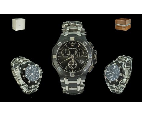 Concord - Saratoga Luxury Swiss Gents Stainless Steel / Black Rubber Chronograph Automatic Wrist Watch. No 1353279, 14.C5,189