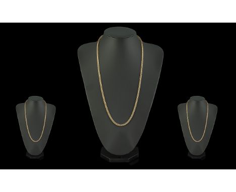 A Fine Quality Pleasing Well Designed 9ct Gold Foxtail Chain with Lobster Claw Clasp. Marked 9ct. Length 24 Inches - 60 cms. 