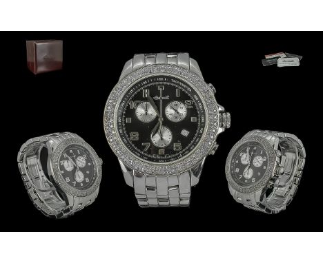 Ingersoll - Diamond Set Stainless Steel Chronograph Wrist Watch. Ref No IN34158, Serial Number 10085. Features Multi - Dials 