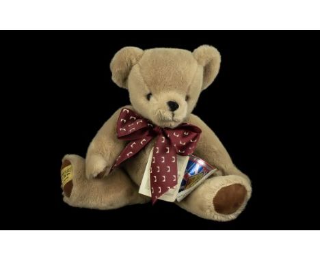 Merrythought Diamond Jubilee Ironbridge Bear, plush long pile fabric, lovely condition.