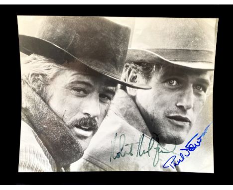 Vintage Paul Newman &amp; Robert Redford Signed Photograph, in the 'Butch Cassidy &amp; The Sundance Kid' era, measures 10'' 