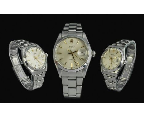 Rolex - Oyster Date Precision Gents Stainless Steel Wrist Watch. c.1960's. No 357 to Lugs. Ref No 6694, Cal 1225. Features Ce