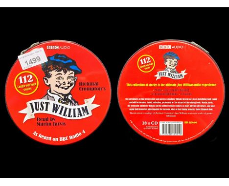 Just William Audio Books - 112 Stories by Richmal Crompton on 28 CD's with storage tin case, read by Martin Jarvis. Appears u