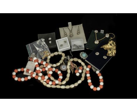 A Good Collection of Quality Costume and Silver Jewellery. Includes Sets, Earrings, Necklaces, Pendants, 22 ct Gold Plate Can