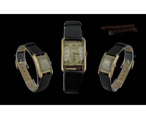 Rotary 9ct Gold Cased 17 Jewels Mechanical Wrist Watch, with new and old watch strap.  Hallmark London 1955.  Case, movement 