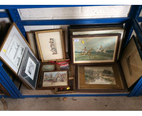 After Henry Alken, Wild Fowl Shooting, colour print, 15cm x 21cm; other sporting prints and other pictures