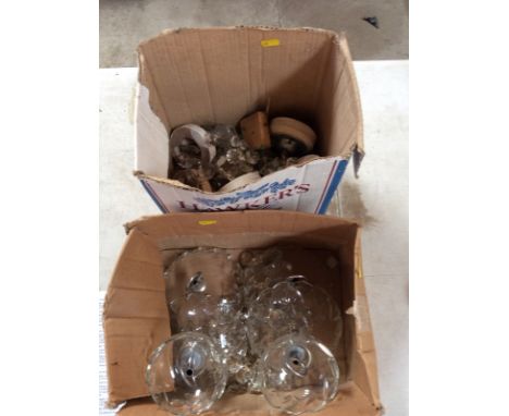 A quantity of various 19th and early 20th Century light parts; to include glass prism drops