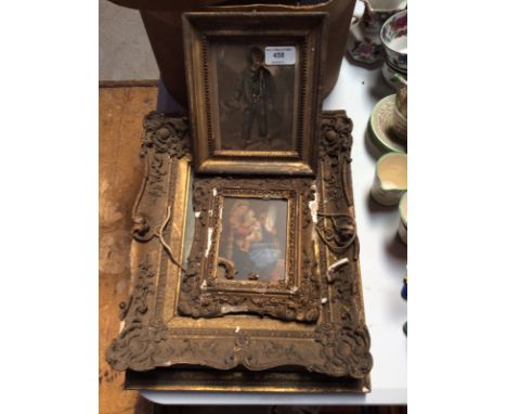 Three various 19th Century allegorical prints; and a small print of a Victorian street urchin, (4)
