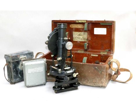 ERW &amp; S Cased Theodolite; together with a dumpy level in case